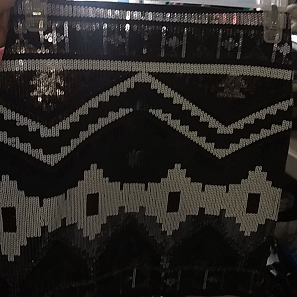 Skirt black, white, gray lots of bling